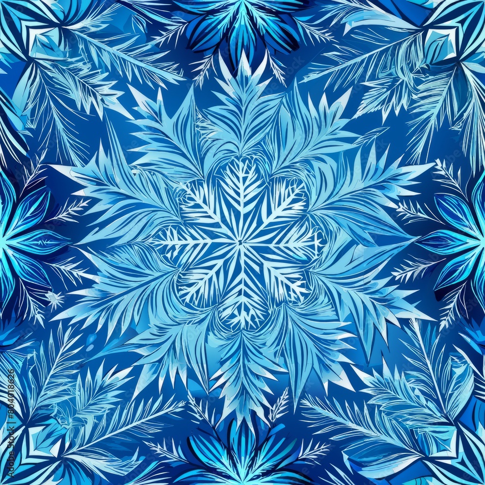 Seamless pattern of ice crystals forming intricate patterns on windows, Generative AI Seamless pattern of ice crystals forming intricate patterns on windows, Generative AI