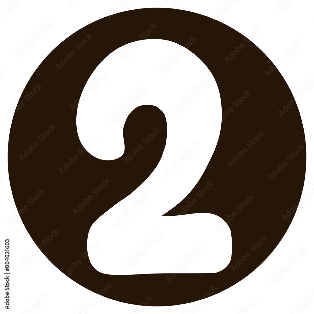a black and white number two in a circle a black and white number two in a circle
