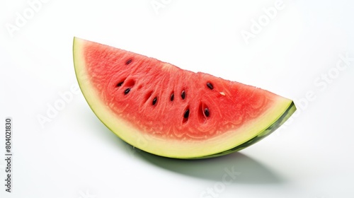 A slice of watermelon on a white background