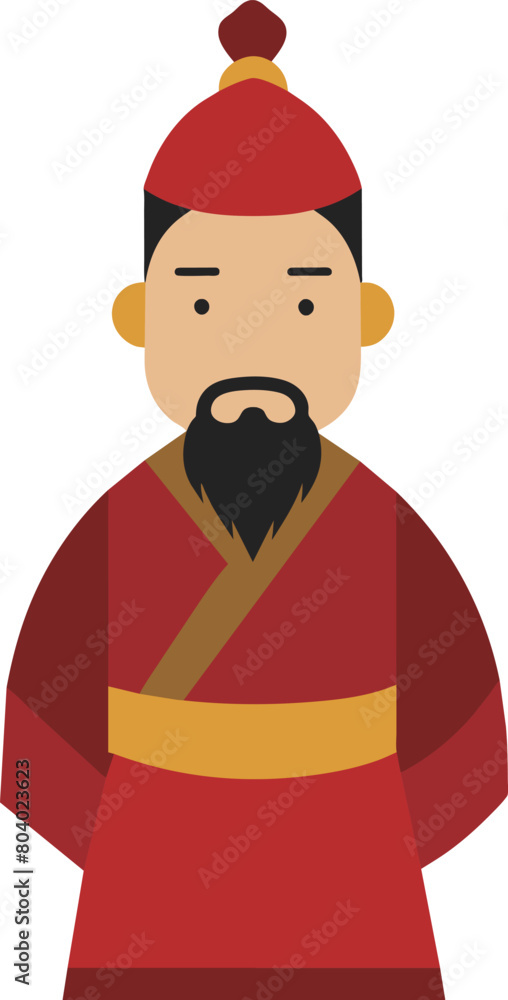 Chinese historical figure people flat illustration Chinese historical figure people flat illustration