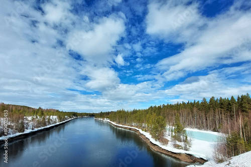 Northern Swedish river Skellefteaelv during late winter © jojoo64