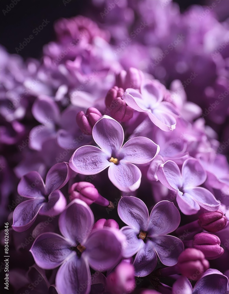 Lilac macro, Cinematic light, Shallow depth of field, Wide angle , generated by AI
