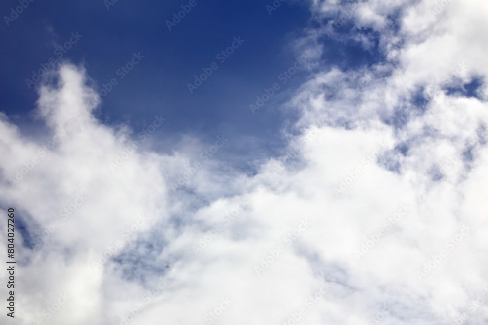 Cumulus clouds background with vibrant blue sky