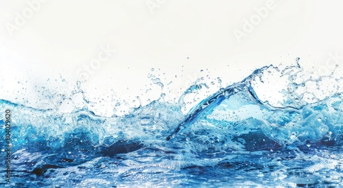 blue wave sea on white background