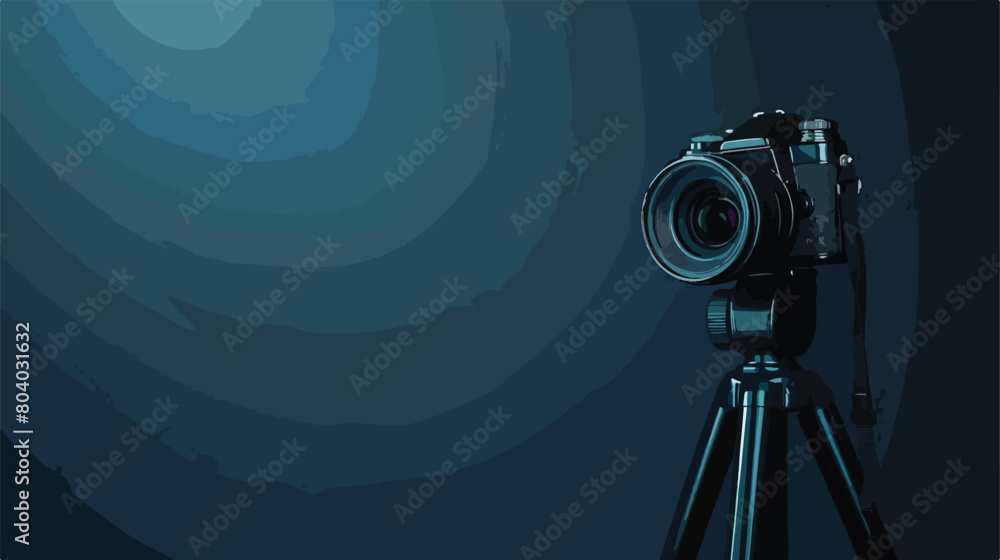 Camera tripod on dark background Vector style vector