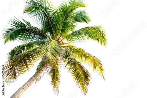 Isolated plant picture with a palm tree on a white backdrop. Generative Ai © Mimix