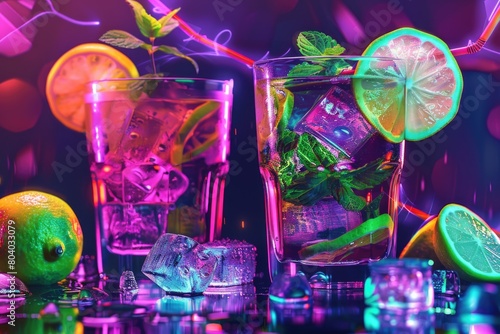 Different types of drinks in glasses, perfect for beverage concepts