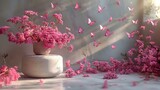 Serene Pink Floral Arrangement with Butterflies