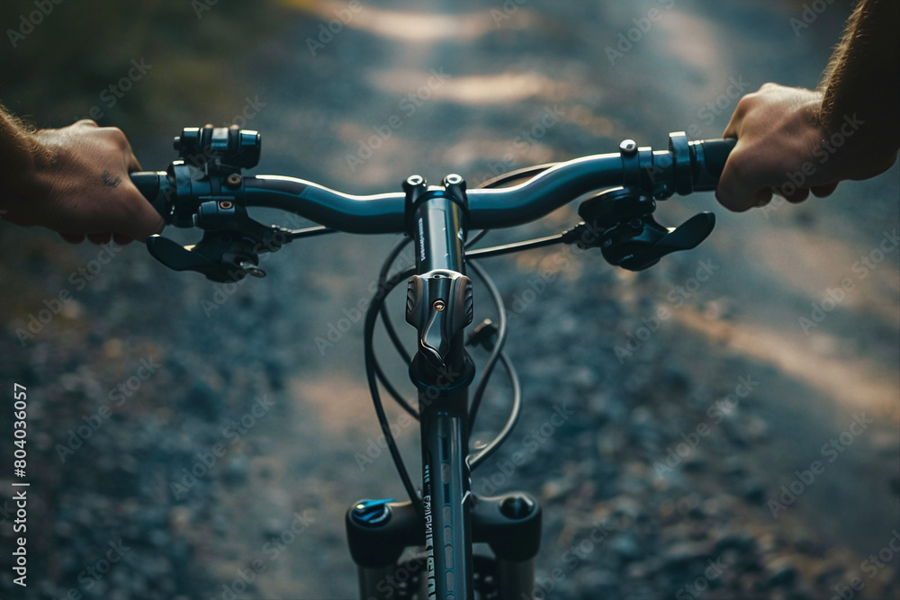 Close up image of person riding on bicycle created with generative ai concept Close up image of person riding on bicycle created with generative ai concept