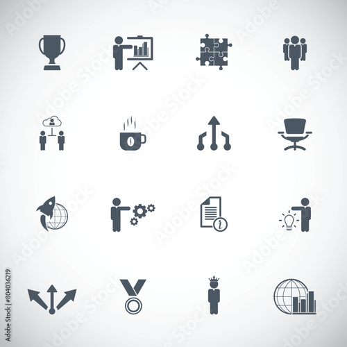 Universal business management and human resources icon set. Universal icons for web and mobile. Vector.