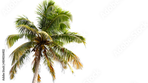 Coconut tree isolated on white background with clipping path for design