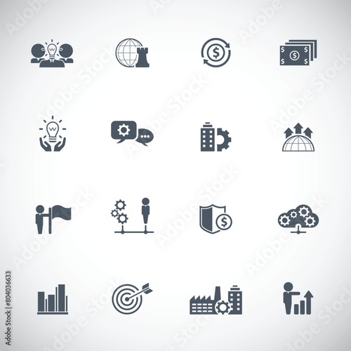 Universal business management and human resources icon set. Universal icons for web and mobile. Vector.