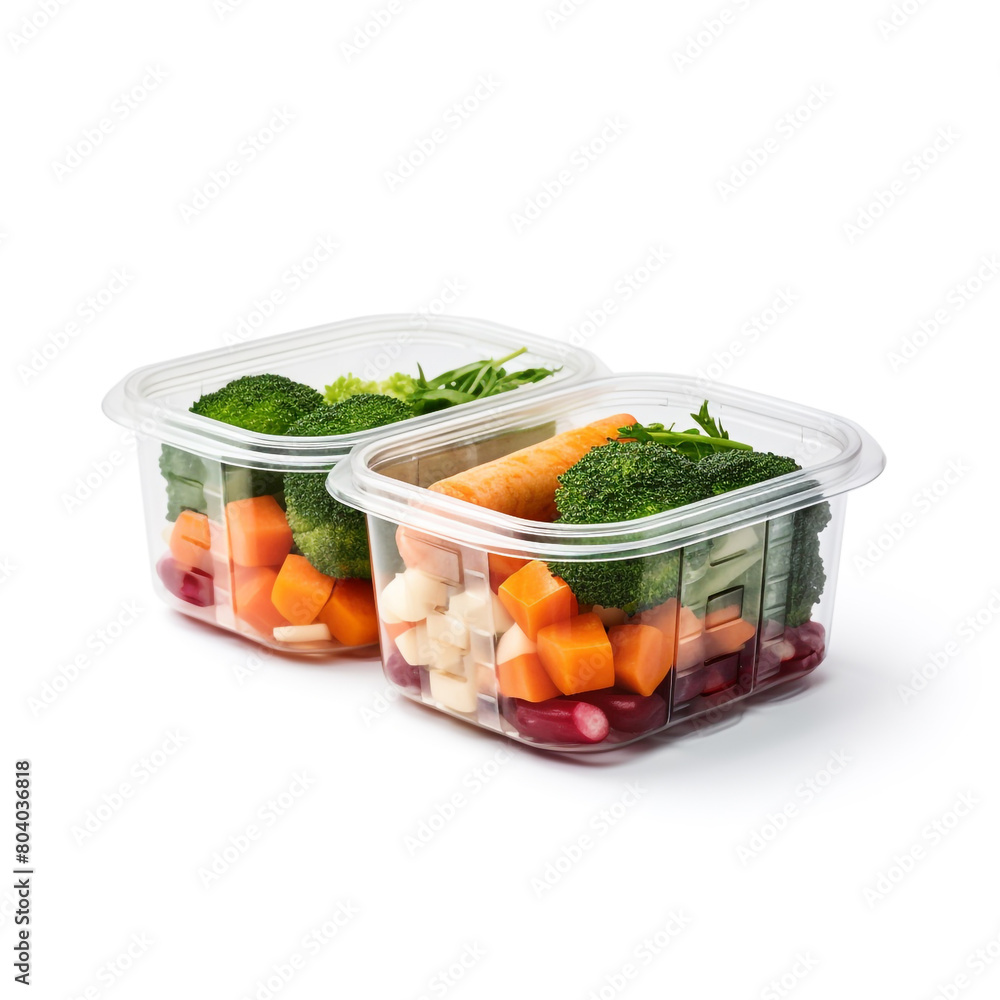 Healthy fresh green vegetable and food plastic container Healthy fresh green vegetable and food plastic container