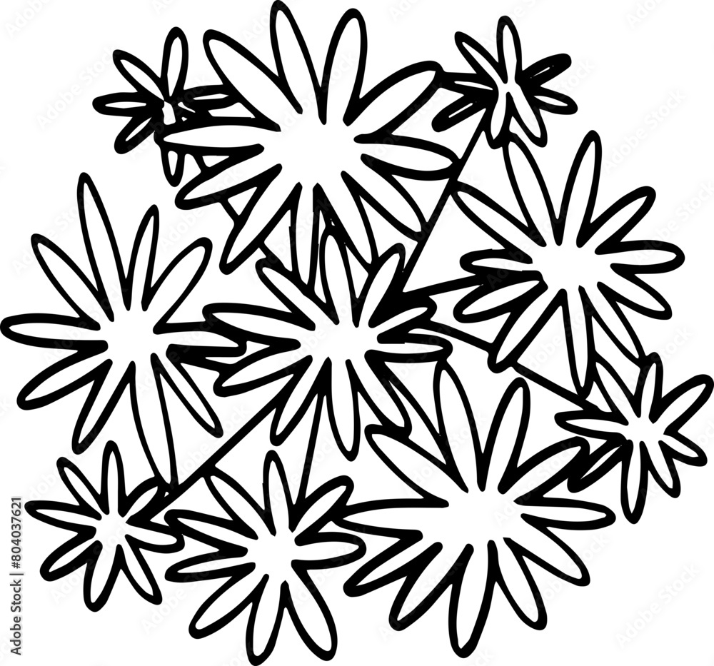 top view of tree hand drawing.