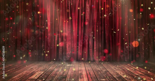 Luxurious red curtain, stage background illustration