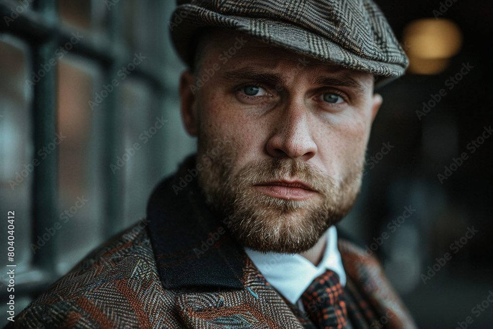 AI generated image of a film noir concept showing detective man AI generated image of a film noir concept showing detective man