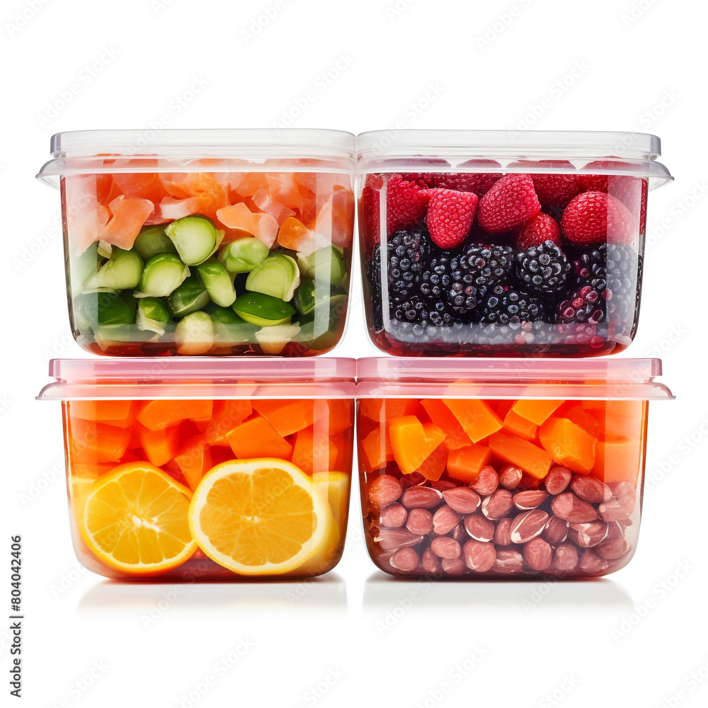 Healthy fresh green vegetable and food plastic container Healthy fresh green vegetable and food plastic container