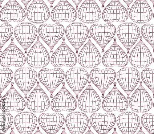 The seamless background with hot air balloons.