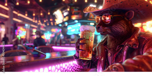 Chipmunk Cowboy's Poker Night and Beer-Drinking Adventure at the Speckled bar  photo