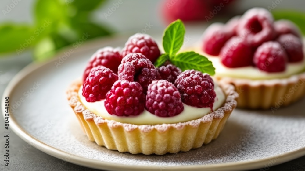 Delicious raspberry tart a perfect dessert Delicious raspberry tart a perfect dessert