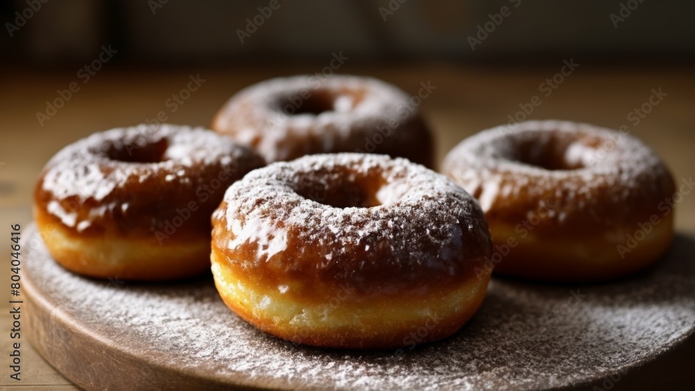 Deliciously tempting doughnuts ready to be enjoyed Deliciously tempting doughnuts ready to be enjoyed