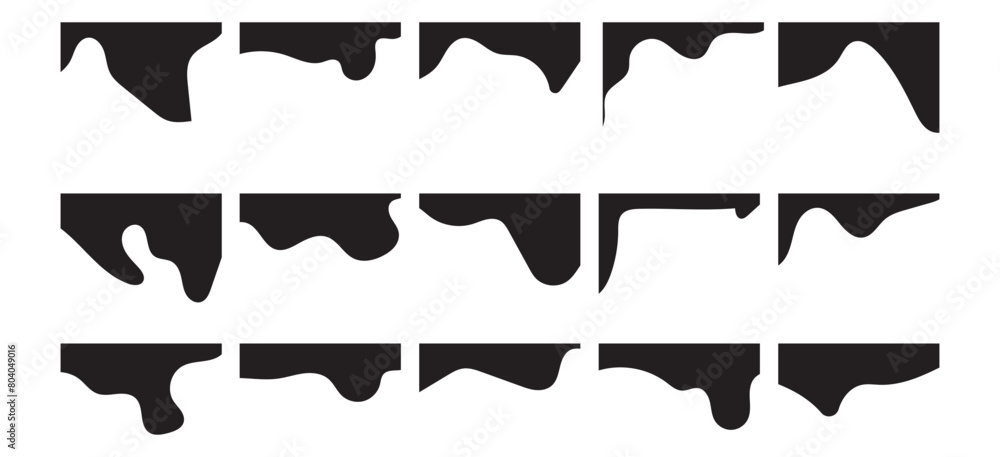 Web Page Bottom Section Or Website Top. Separator For Banner, App, Poster. Abstract Design Element Collection. Waves Form, Curve Line, Drops. Isolated Vector Illustration on white background in eps 10 Web Page Bottom Section Or Website Top. Separator For Banner, App, Poster. Abstract Design Element Collection. Waves Form, Curve Line, Drops. Isolated Vector Illustration on white background in eps 10