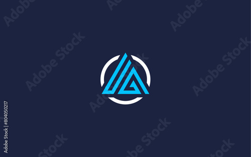 letter ug with triangle logo icon design vector design template inspiration
