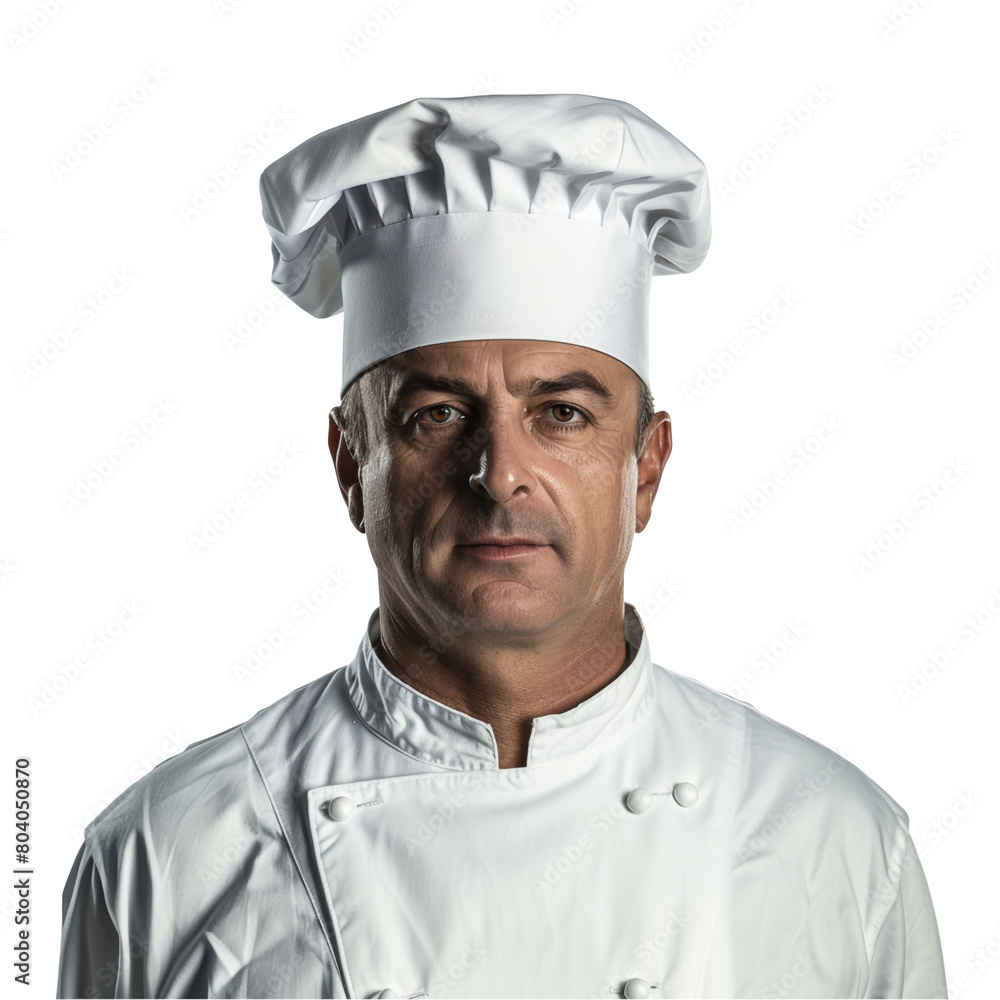 Chef in a chef's hat isolated on transparent background. Chef in a chef's hat isolated on transparent background.