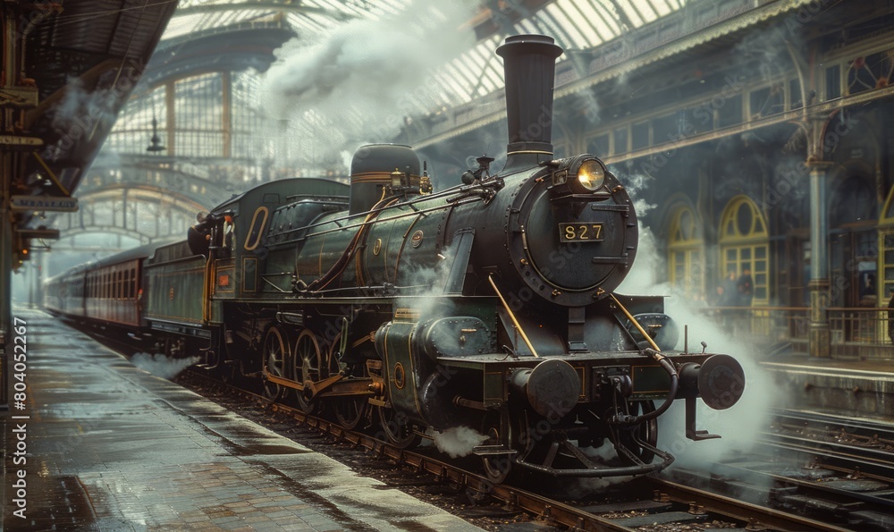 Naklejka premium train at the station