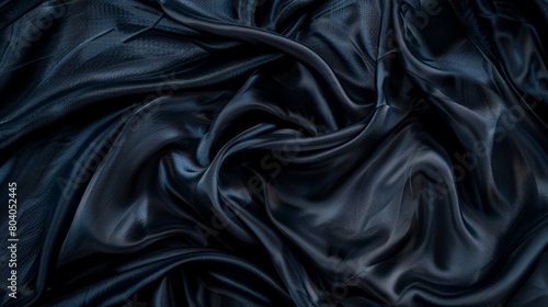 A black fabric with a shiny texture