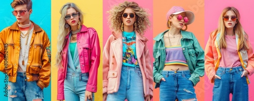 trendy teenagers in colorful attire © Павел Озарчук