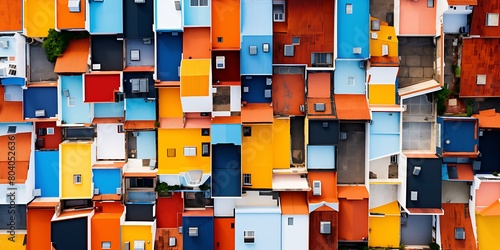Top view of colorful houses in Lisbon, Portugal. Colorful houses.
