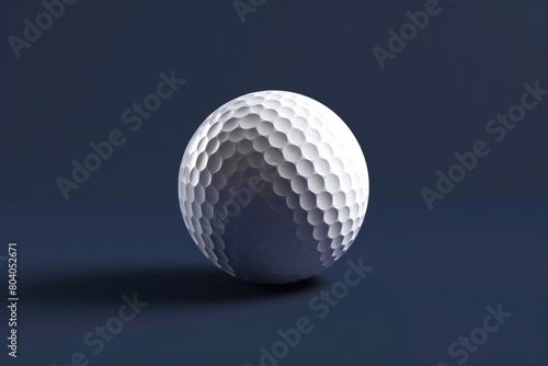 A white golf ball sitting on top of a blue surface. Perfect for sports and recreational concepts