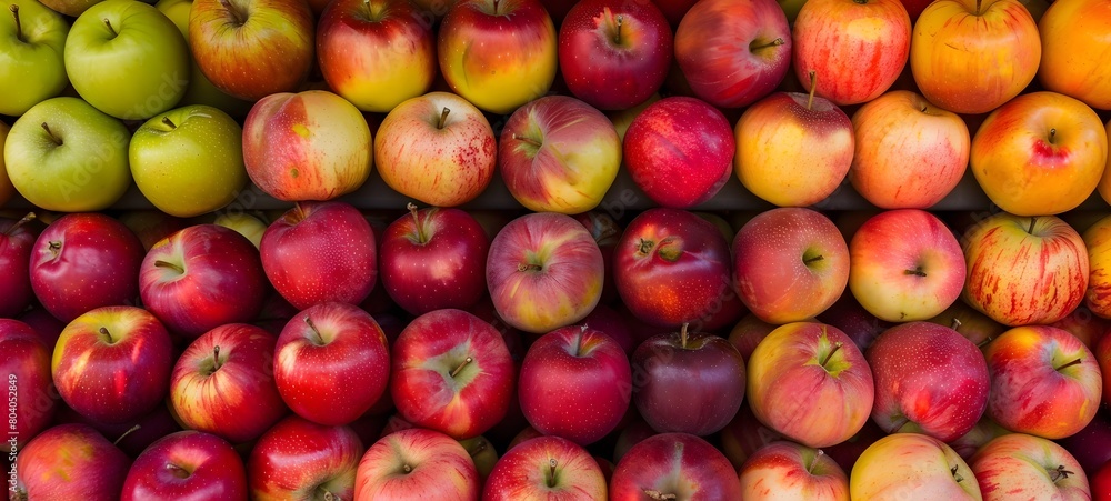 Abundant Assortment of Fresh Autumn Apples in a Variety of Colors and Sizes Abundant Assortment of Fresh Autumn Apples in a Variety of Colors and Sizes