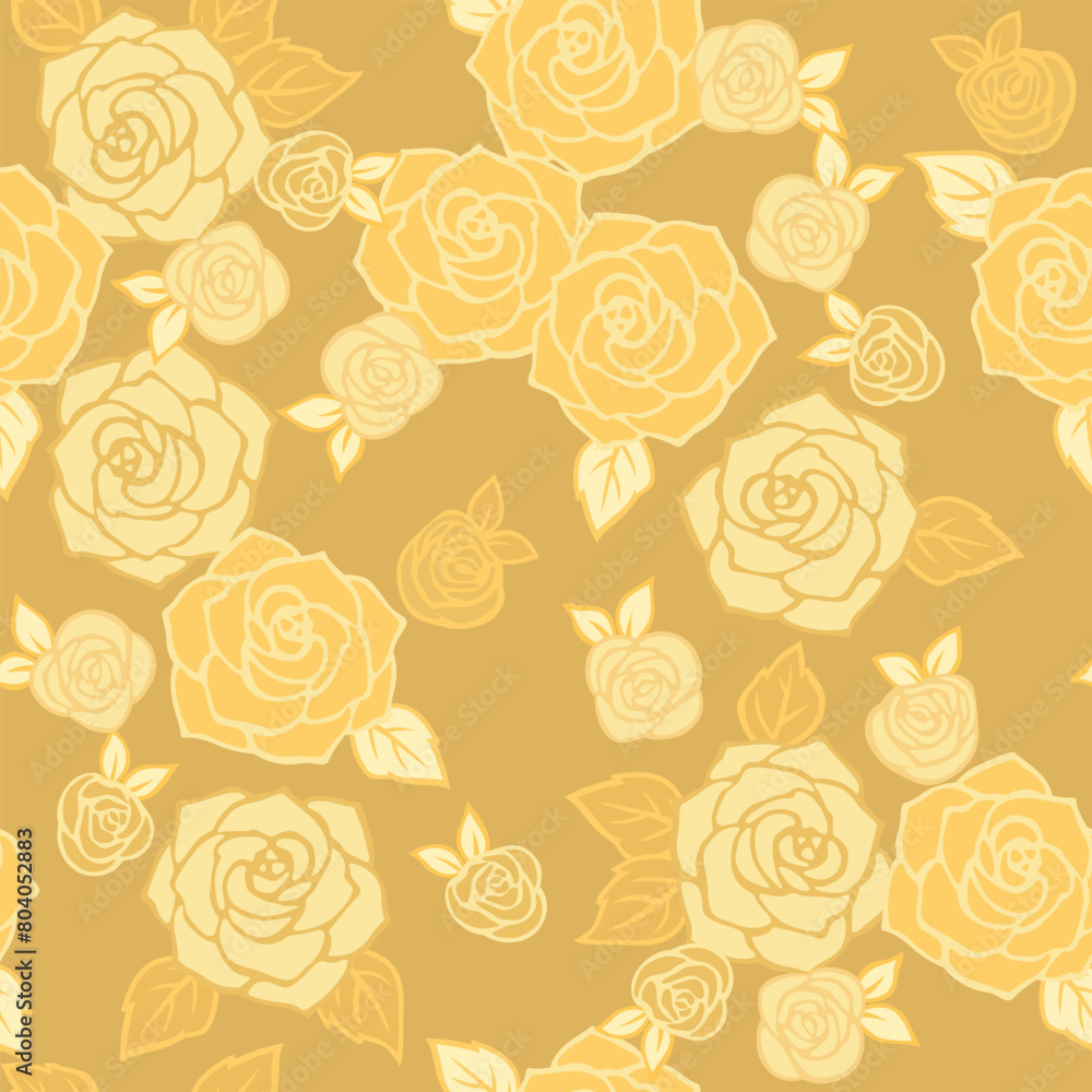 Japanese Rose Leaf Motif Vector Seamless Pattern Japanese Rose Leaf Motif Vector Seamless Pattern