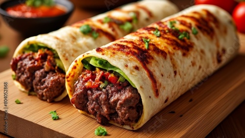  Deliciously grilled burritos ready to be savored photo