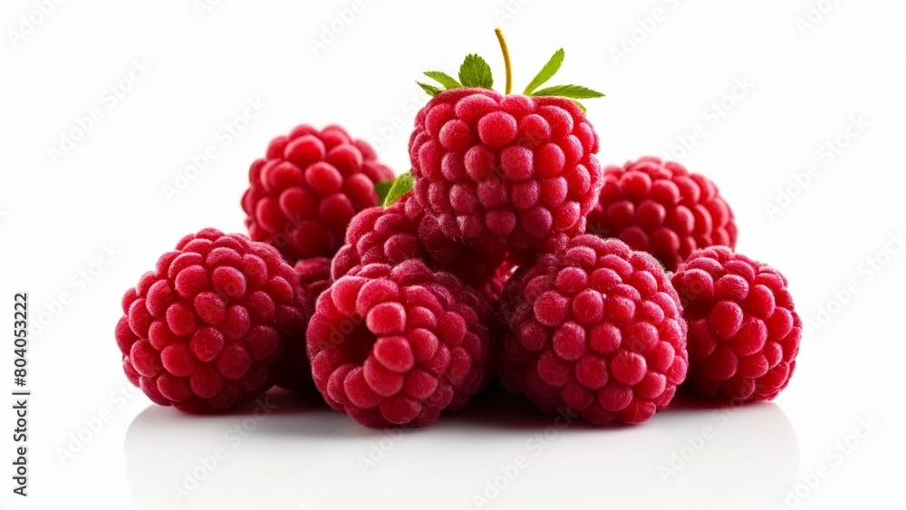 Freshly picked red raspberries ready to be enjoyed Freshly picked red raspberries ready to be enjoyed