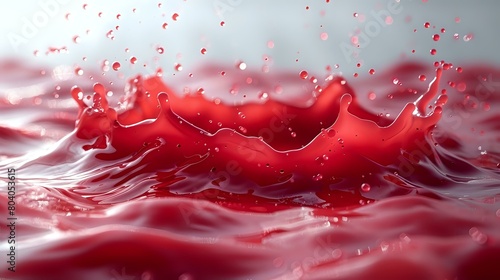 Crimson Liquid Explosion: Isolated Burst of Color and Form