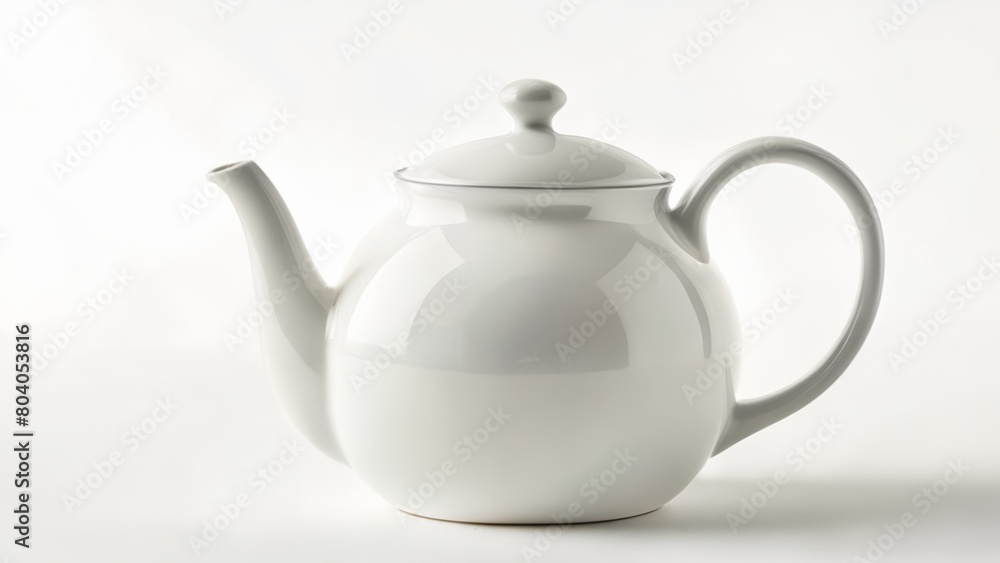 Elegant white teapot perfect for a cozy afternoon tea Elegant white teapot perfect for a cozy afternoon tea