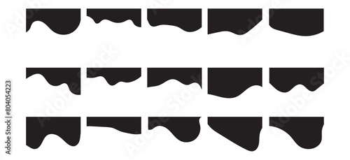 Website border, web page divider shapes. Geometric and organic separator headers for graphic design template - app, banner, page, poster, menu. Vector illustration on white background in eps 10.