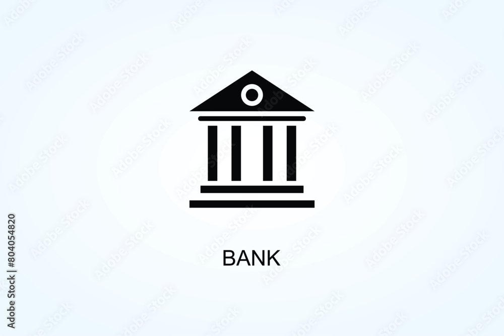 Bank Vector, Icon Or Logo Sign Symbol Illustration Bank Vector, Icon Or Logo Sign Symbol Illustration