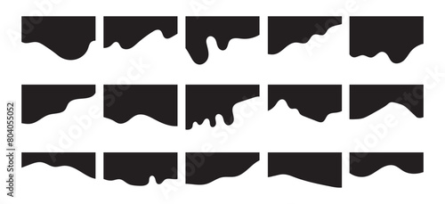 Website border, web page divider shapes. Geometric and organic separator headers for graphic design template - app, banner, page, poster, menu. Vector illustration on white background in eps 10.