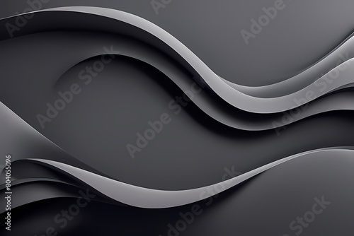 Minimal Abstract Dynamic textured background design in 3D style with dark gray wave.
