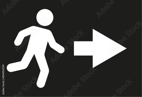 Exit icon .Exit symbol .Emergency exit sign. Evacuation symbol .
