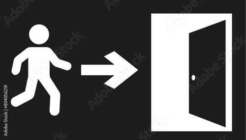 Exit icon .Exit symbol .Emergency exit sign. Evacuation symbol .
