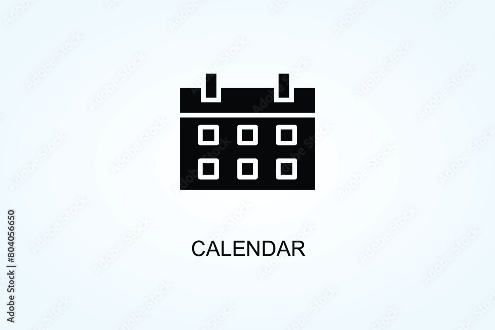 Calendar Vector, Icon Or Logo Sign Symbol Illustration Calendar Vector, Icon Or Logo Sign Symbol Illustration