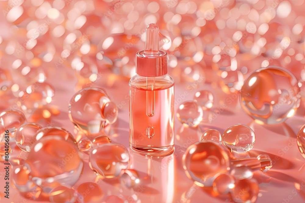 A bottle of perfume is placed on top of a table, positioned upright with its label facing outward. Generative AI A bottle of perfume is placed on top of a table, positioned upright with its label facing outward. Generative AI
