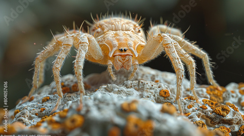 Close-up of a hairy brown spider on a white web, a common predator in nature