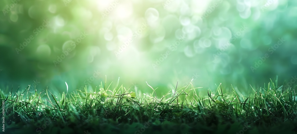 Lush green grass field in soft natural light peaceful countryside landscape with blurred background Lush green grass field in soft natural light peaceful countryside landscape with blurred background