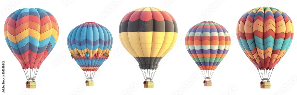 Naklejka premium set colorful flying balloon isolated on white background